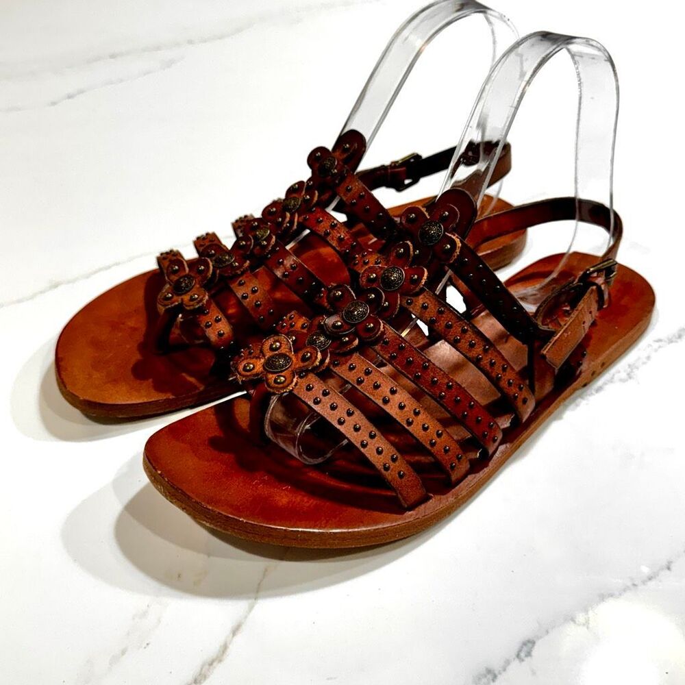 Patricia Nash Erba Floral Caged Sandals. Brown. Women’s 8.5